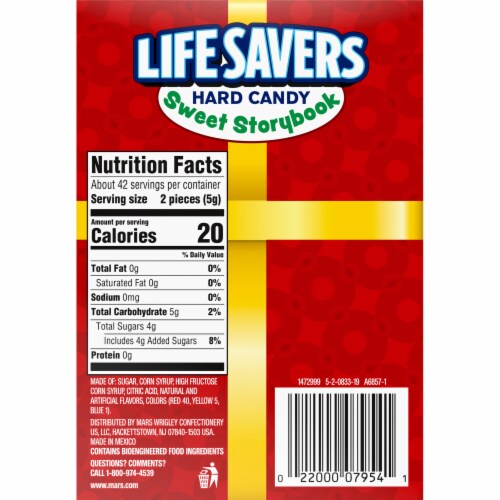 LIFE SAVERS 5 Flavor Hard Candy Holiday Candy Storybook Christmas Stocking Stuffers Perspective: back