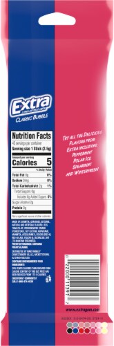 Wrigley's Extra Sugar Free Classic Bubble Chewing Gum Mulipack Perspective: back