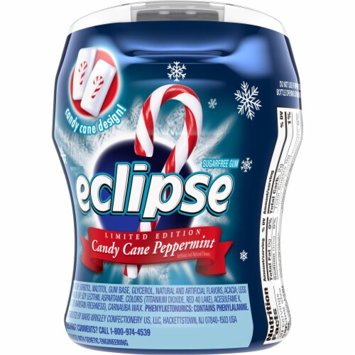 Eclipse Candy Cane Peppermint Sugarfree Gum Perspective: back