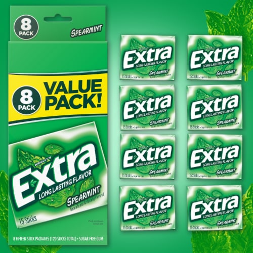 Extra Spearmint Sugar Free Chewing Gum Bulk Pack Perspective: back