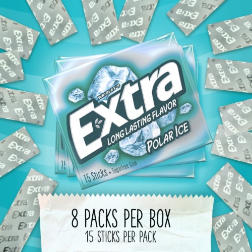 Extra Polar Ice Sugar Free Chewing Gum Bulk Pack Perspective: back
