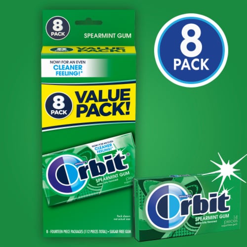 Orbit Gum Spearmint Sugar Free Chewing Gum Bulk Pack Perspective: back