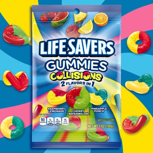 Life Savers Collisions Gummy Candy Bag Perspective: back