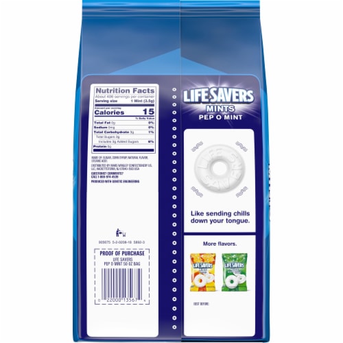 LIFE SAVERS Pep O Mint Hard Candy Perspective: back