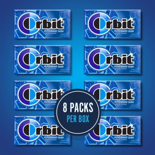 Orbit Peppermint Sugar Free Chewing Gum Bulk Pack Perspective: back