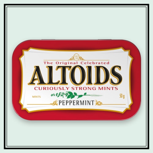 Altoids Classic Peppermint Breath Mints Hard Candy Tin Perspective: back