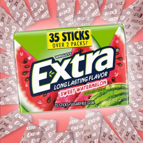 Extra Sweet Watermelon Sugar Free Chewing Gum Mega Pack Perspective: back
