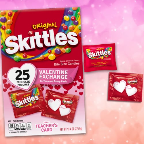 SKITTLES Original Fun Size Valentine Class Exchange Candy Kit Perspective: back