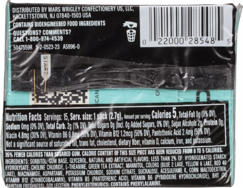 5 Gum Respawn Cool Mint Mental Focus Sugarfree Gum Perspective: back