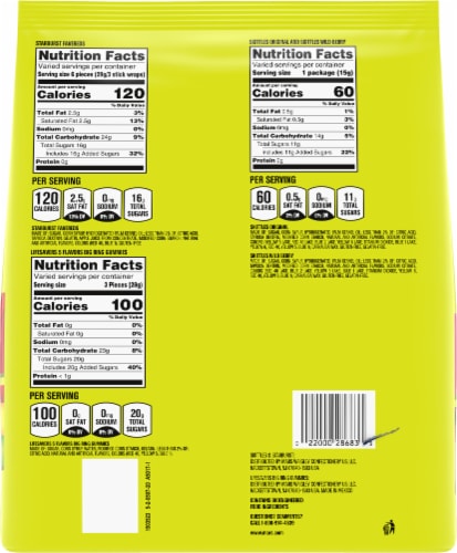 Wrigley's Fruity Variety Pack Halloween Candy Perspective: back