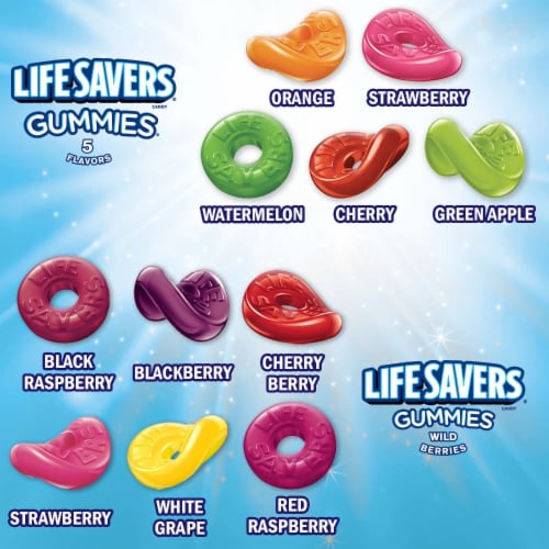 Life Savers Christmas Fruit Flavored Gummy Candy Box Perspective: back
