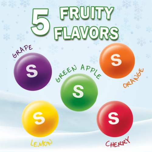 Skittles Holiday Original Twist'n Pour Chewy Christmas Candy Dispenser Perspective: back