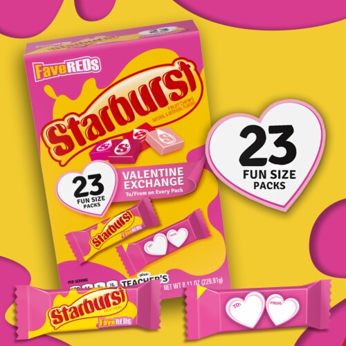 Starburst FaveReds Valentine's Day Candy Fun Size Chewy Candy Perspective: back
