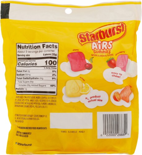 Starburst Airs Original Gummies Perspective: back