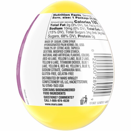SKITTLES Original Chewy Candy Filled Easter Egg Easter Basket Candy Perspective: back