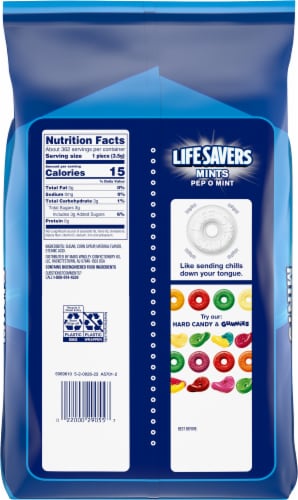 Life Savers® Pep O Mint Individually Wrapped Party Size Hard Candy Mints Perspective: back