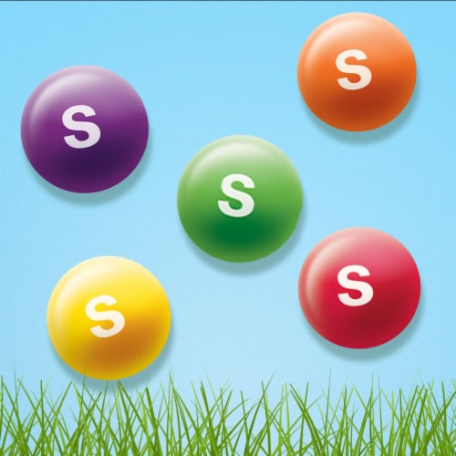 Skittles Original Easter Candy Easter Basket Gummy Candy Perspective: back