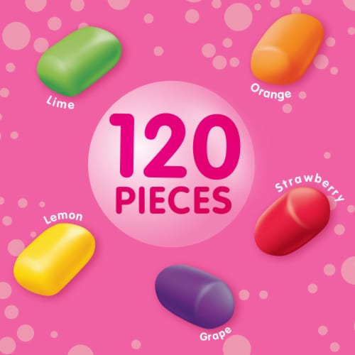 Hubba Bubba Minis Skittles Flavored Bubble Gum Bag Perspective: back