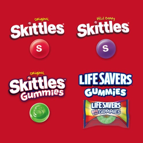 Skittles Skittles Gummies & Life Savers Gummies Fun Size Candy Variety Pack Bulk Bag Perspective: back