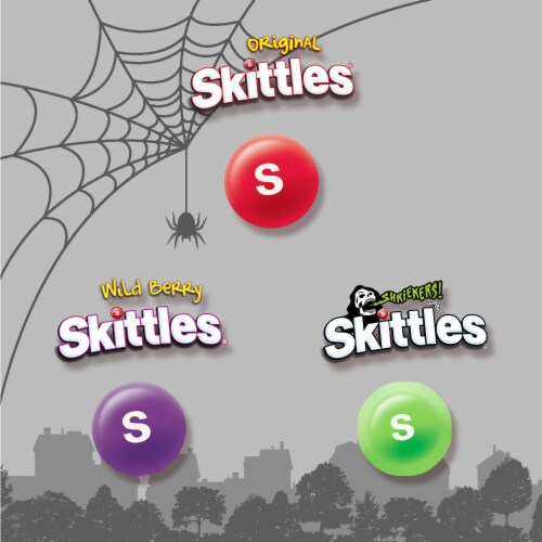 Skittles Original Wild Berry & Shriekers Chewy Candy Fun Size Halloween Bulk Bag Perspective: back
