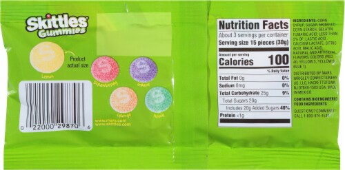 Skittles® Sour Gummies Perspective: back