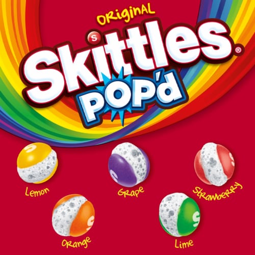 Skittles Pop'd Originals Freeze Dried Candy Bag Perspective: back