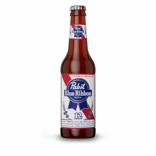 Pabst Blue Ribbon American Lager Beer Perspective: back
