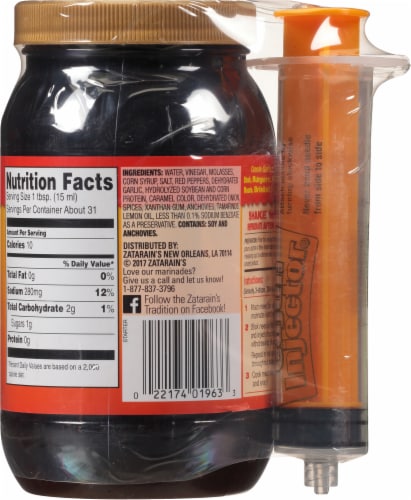 Zatarain's® Cajun Injector Creole Garlic Injectable Marinade Perspective: back