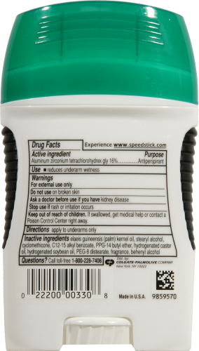 Speed Stick Fresh Scent Deodorant Perspective: back