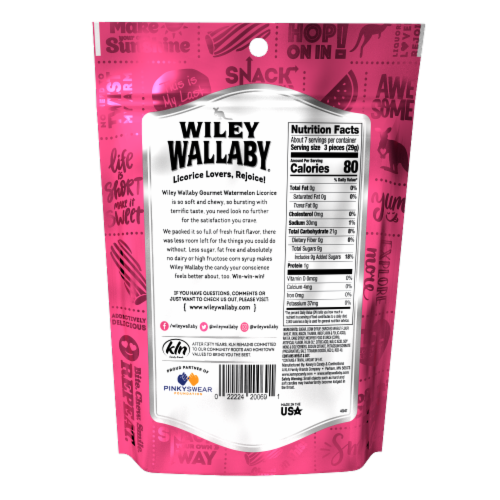 Wiley Wallaby® Watermelon Flavored Licorice Perspective: back