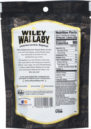 Wiley Wallaby® Soft & Chewy Classic Black Gourmet Licorice Perspective: back