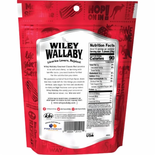 Wiley Wallaby Red Licorice 10 Oz. Candy 114571 Perspective: back