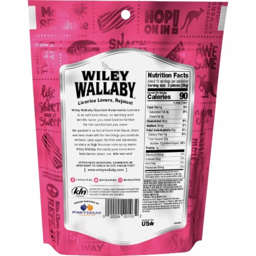 Wiley Wallaby Watermelon Licorice 10 Oz. Candy 117700 Perspective: back