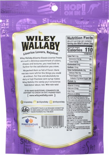 Wiley Wallaby® Allsorts Assorted Licorice Candy Perspective: back