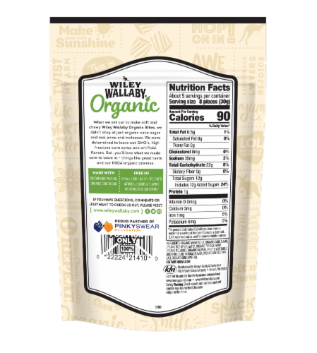 Wiley Wallaby Organic Black Licorice Bites Perspective: back