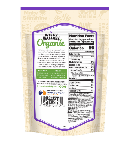 Wiley Wallaby Organic Mixed Berry Bites Perspective: back