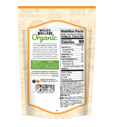 Wiley Wallaby Organic Tropical Bites Perspective: back