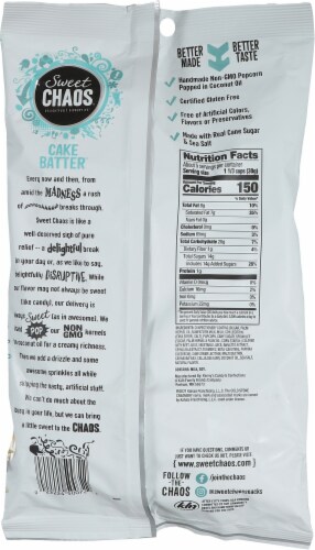 Sweet Chaos® Cold Stone Creamery Cake Batter Drizzled Popcorn Perspective: back