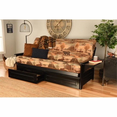 Kodiak Furniture Phoenix Futon with Canadian Fabric Mattress in Black