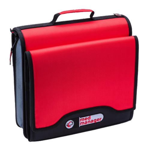 Med Manager Diabetic Supply Organizer with Insulin Cooler Travel Case, Red Perspective: back