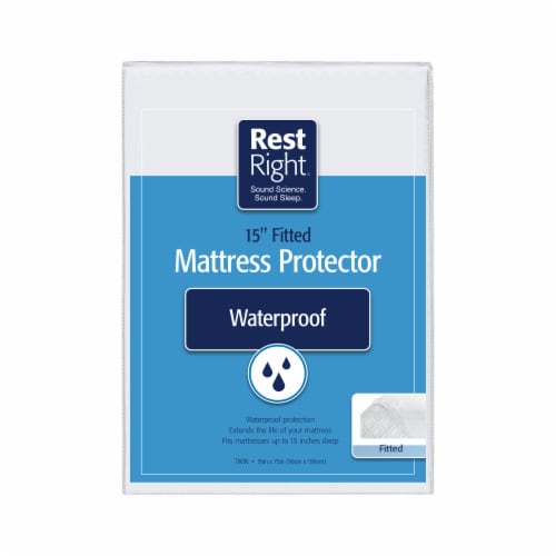 Rest Right Waterproof Fitted Mattress Protector Perspective: back