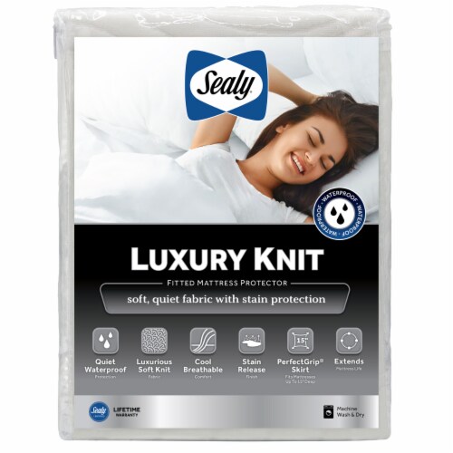 Sealy® Luxury Knit Fitted Mattress Protector Perspective: back