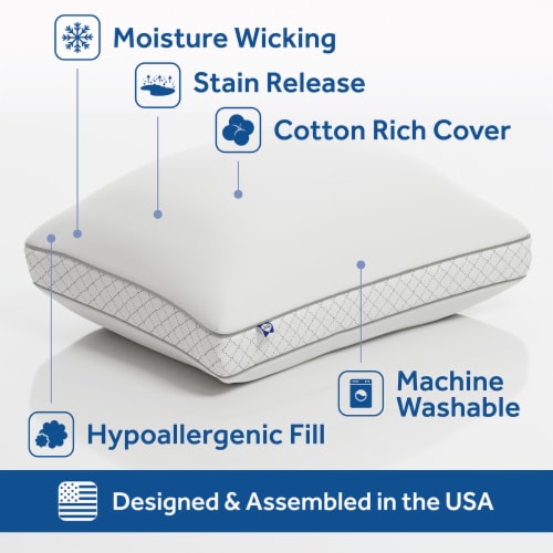 Sealy® Firm/Extra Firm Support Pillow King Perspective: back