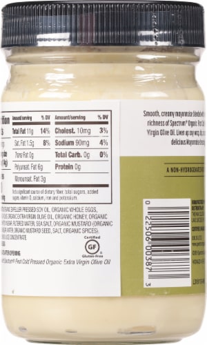 Spectrum® Organic Mayonnaise with Extra Virgin Olive Oil Perspective: back