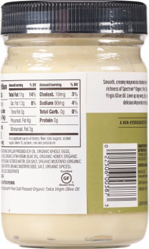 Spectrum® Organic Mayonnaise with Extra Virgin Olive Oil Perspective: back