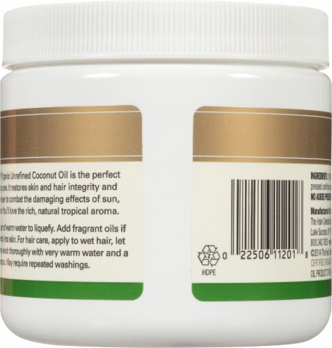 Spectrum® Essentials Organic Unrefined Coconut Oil Perspective: back