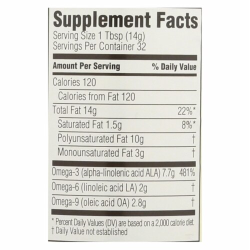 Spectrum Essentials Organic Flax Oil Perspective: back