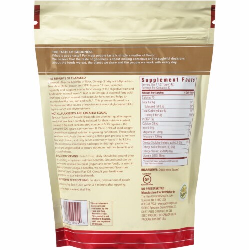 Spectrum Essentials® Organic Whole Premium Flaxseed Perspective: back