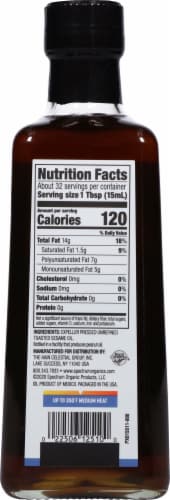 Spectrum™ Unrefined Toasted Sesame Oil Perspective: back