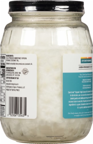 Spectrum™ Culinary Organic Unrefined Virgin Coconut Oil Perspective: back